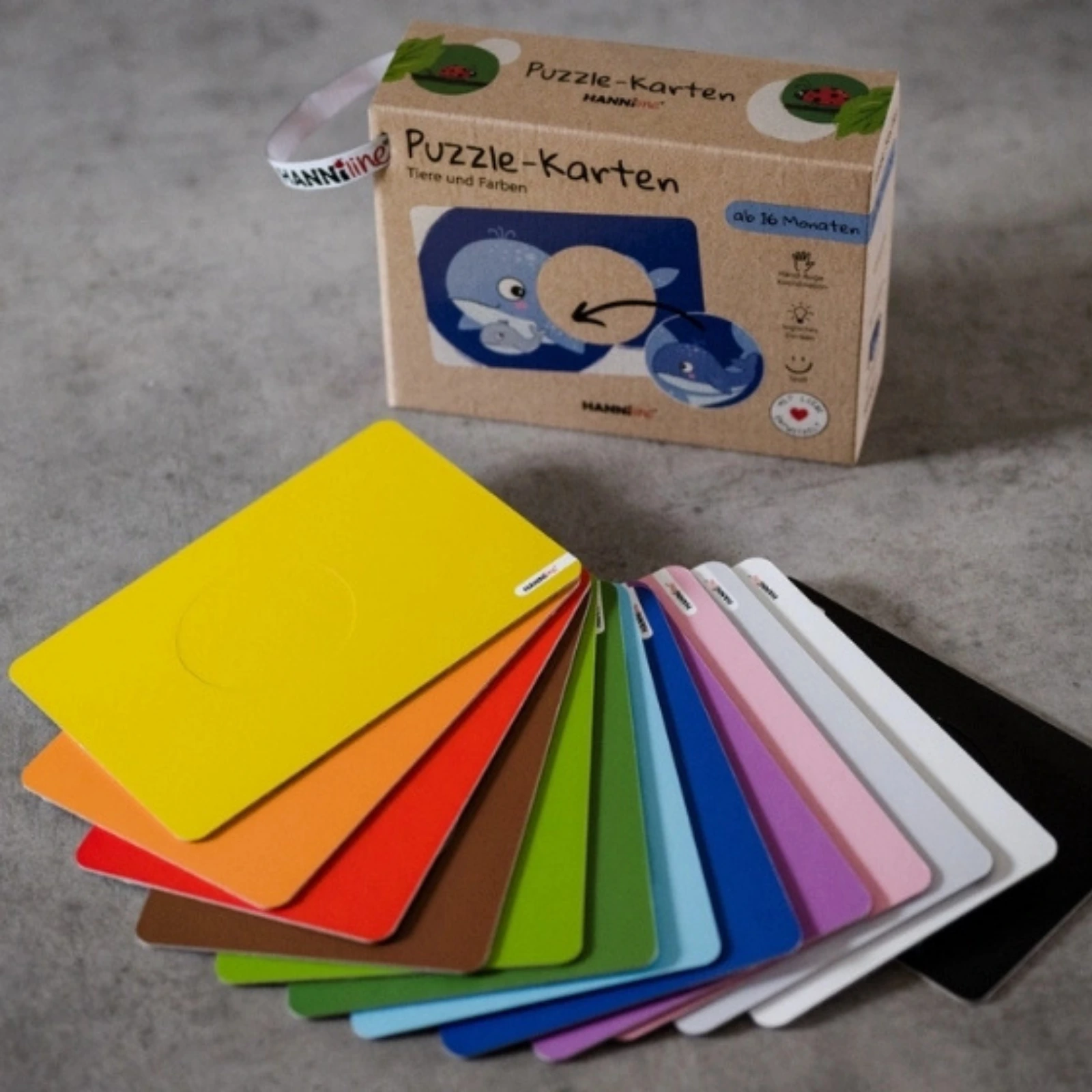 Puzzle carduri educative – Animale si Culori, de la 16 luni - Hanniline - imagine 5